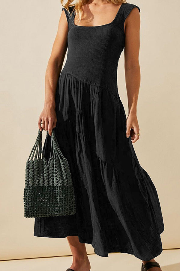 Boho Backless Sheath Skirt Resort Dress Black