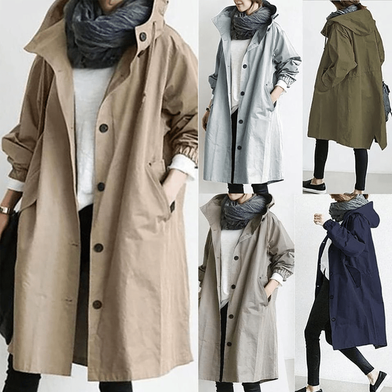 🔥Hot!Water Resistant Oversized Hooded Windbreaker Rain Jacket