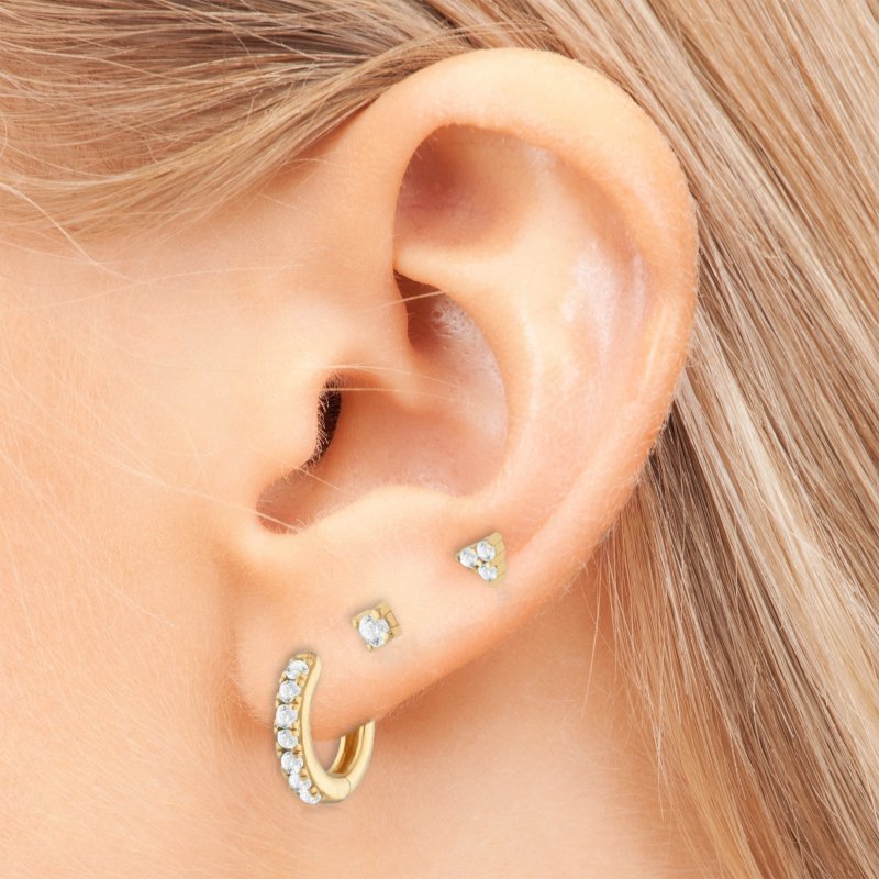 3 Piece Earring Set in Clear