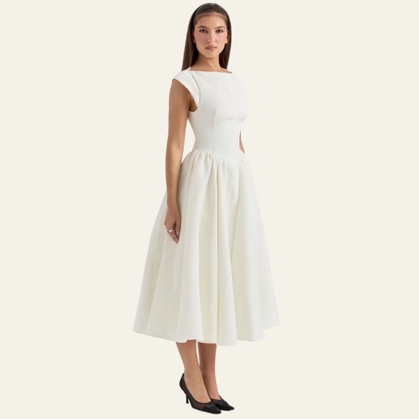The Florence Structured A-Line Midi Dress