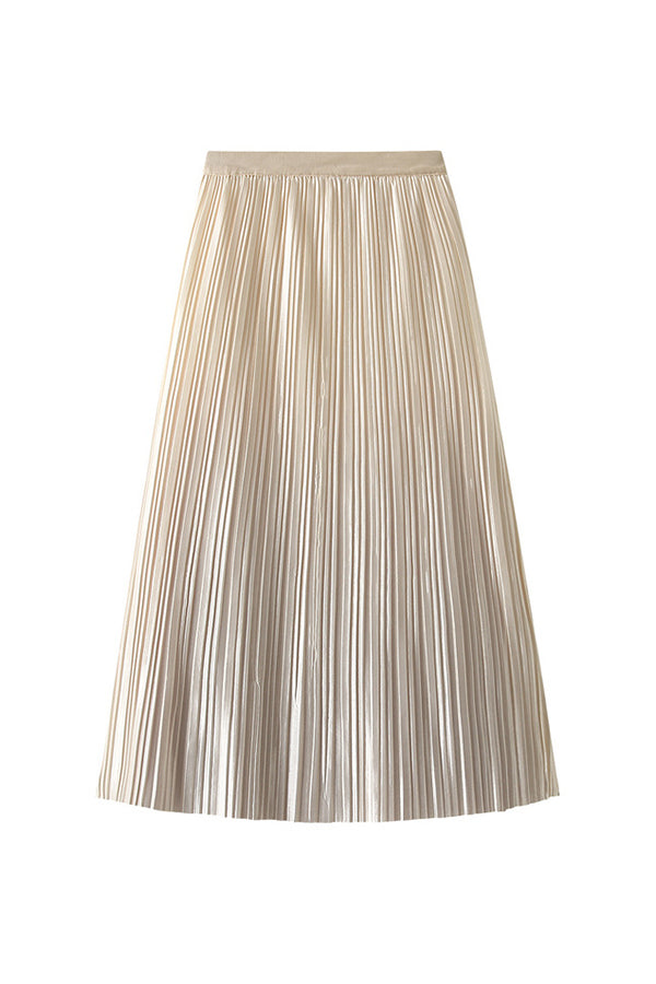 Elegant gradient pleated long skirt 6 one size
