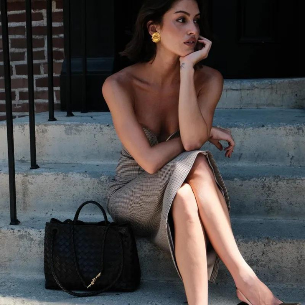 The Vienna Strapless Evening Midi Strapless Dress