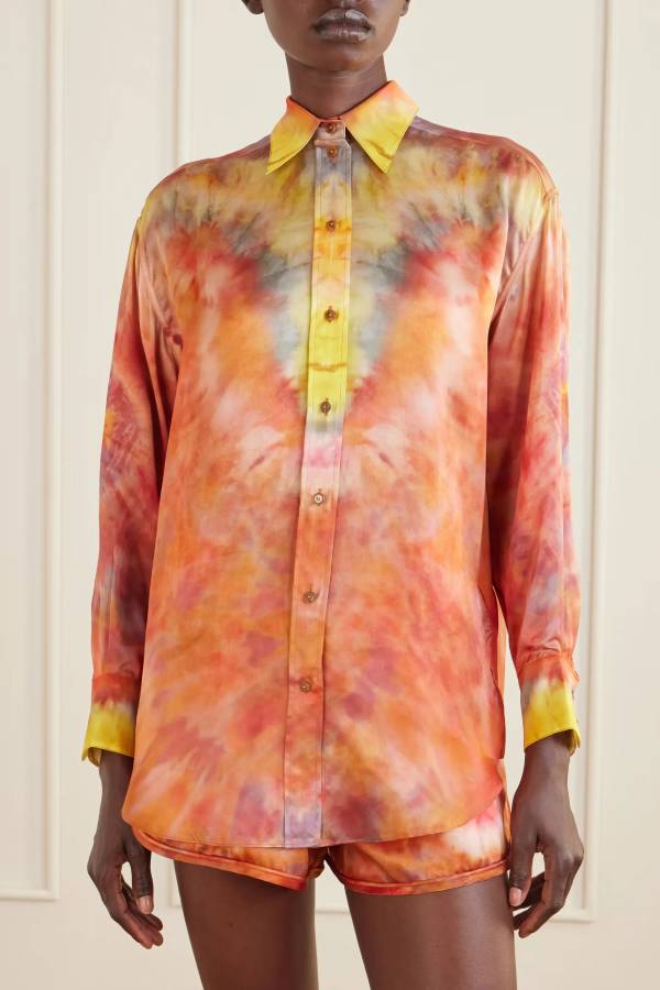 Sunset Tie-Dye Silk Two-Piece Set
