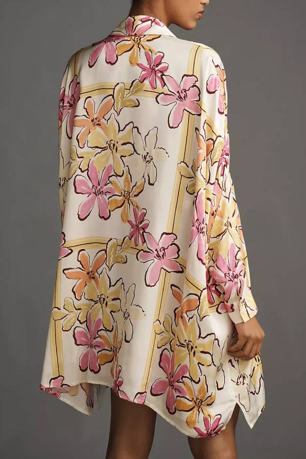 Corey Lynn Calter Long-Sleeve Printed Mini Shirt Dress