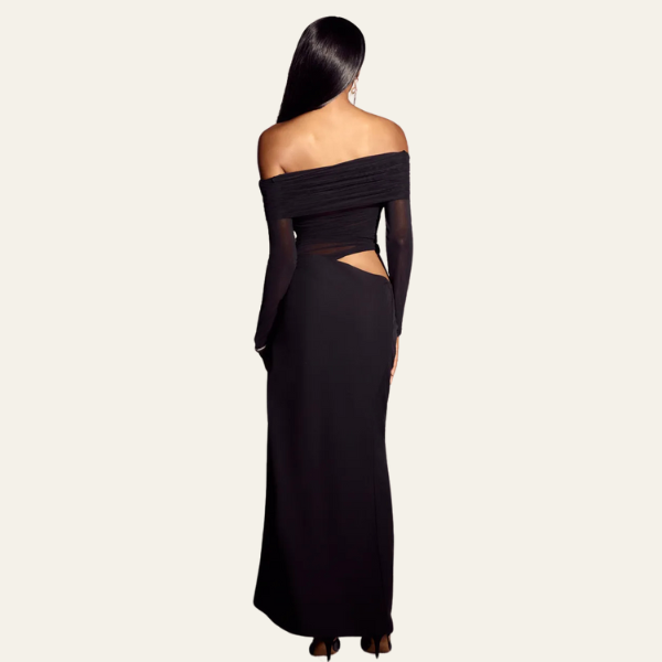 The Vienna Off-Shoulder Draped Evening Dress