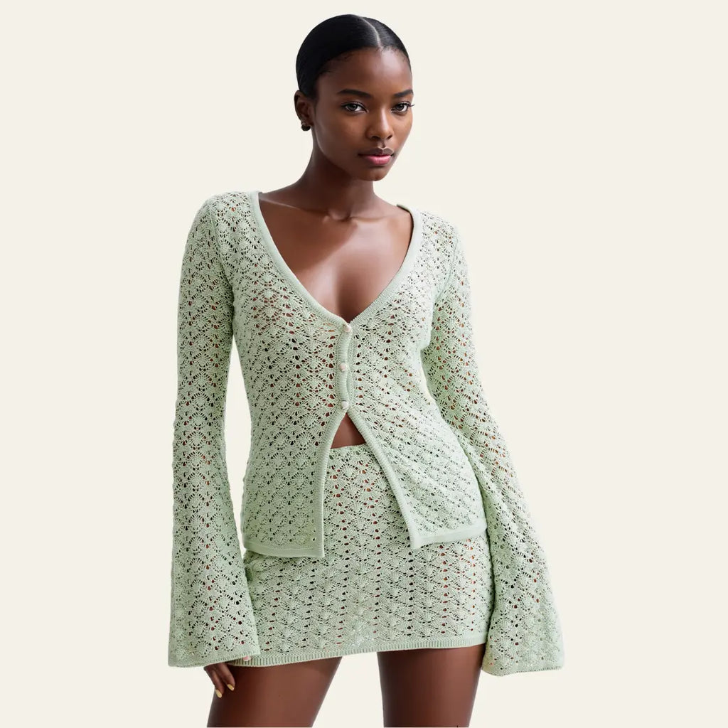 The Amalfi Crochet Knit Skirt Set