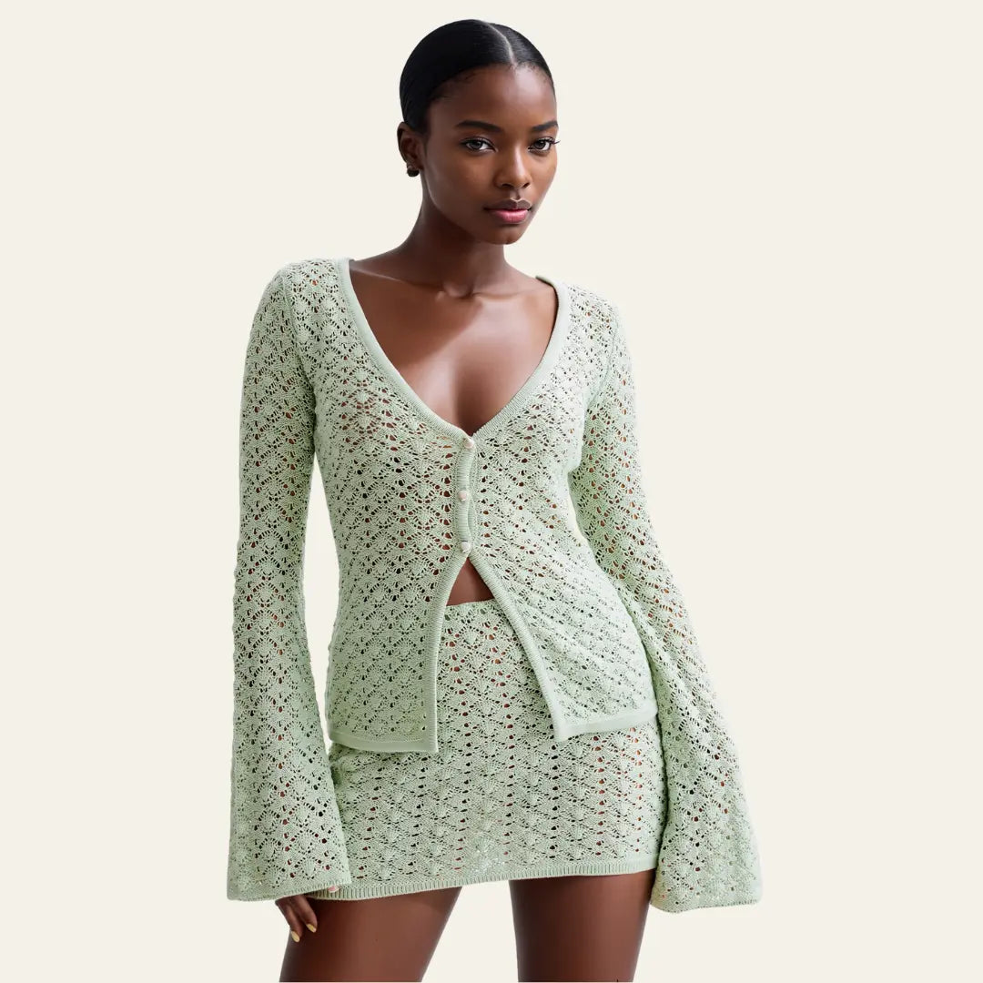 The Amalfi Crochet Knit Skirt Set