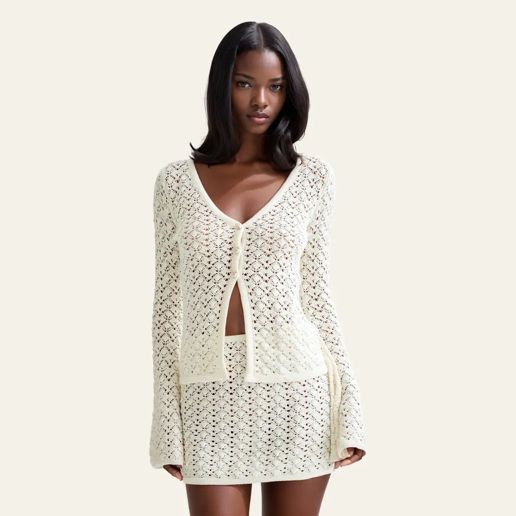 The Amalfi Crochet Knit Skirt Set