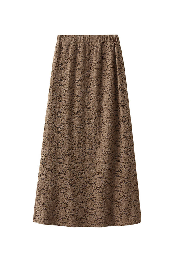 Lace skirt (thick velvet lining) coffee one size