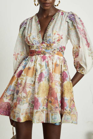 Axelle floral-print mini dress