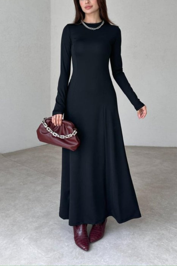 Black Elastic Maxi Dress Black