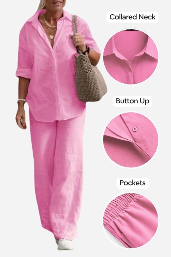 Relaxed Shirt & Trousers Two-Piece Set