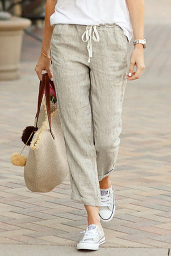 Breezy Relaxed Fit Straight Pants Apricot