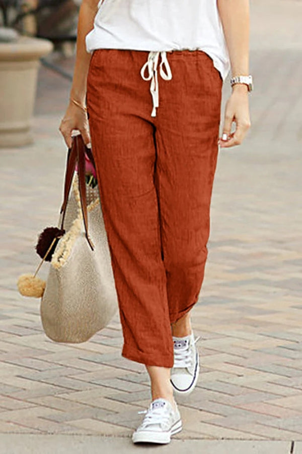 Breezy Relaxed Fit Straight Pants Rusty Orange