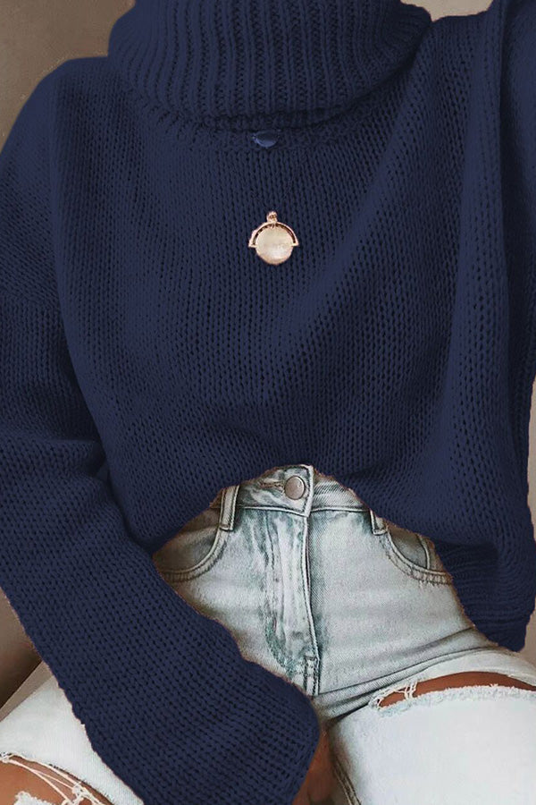 turtleneck pullover sweater Navy blue