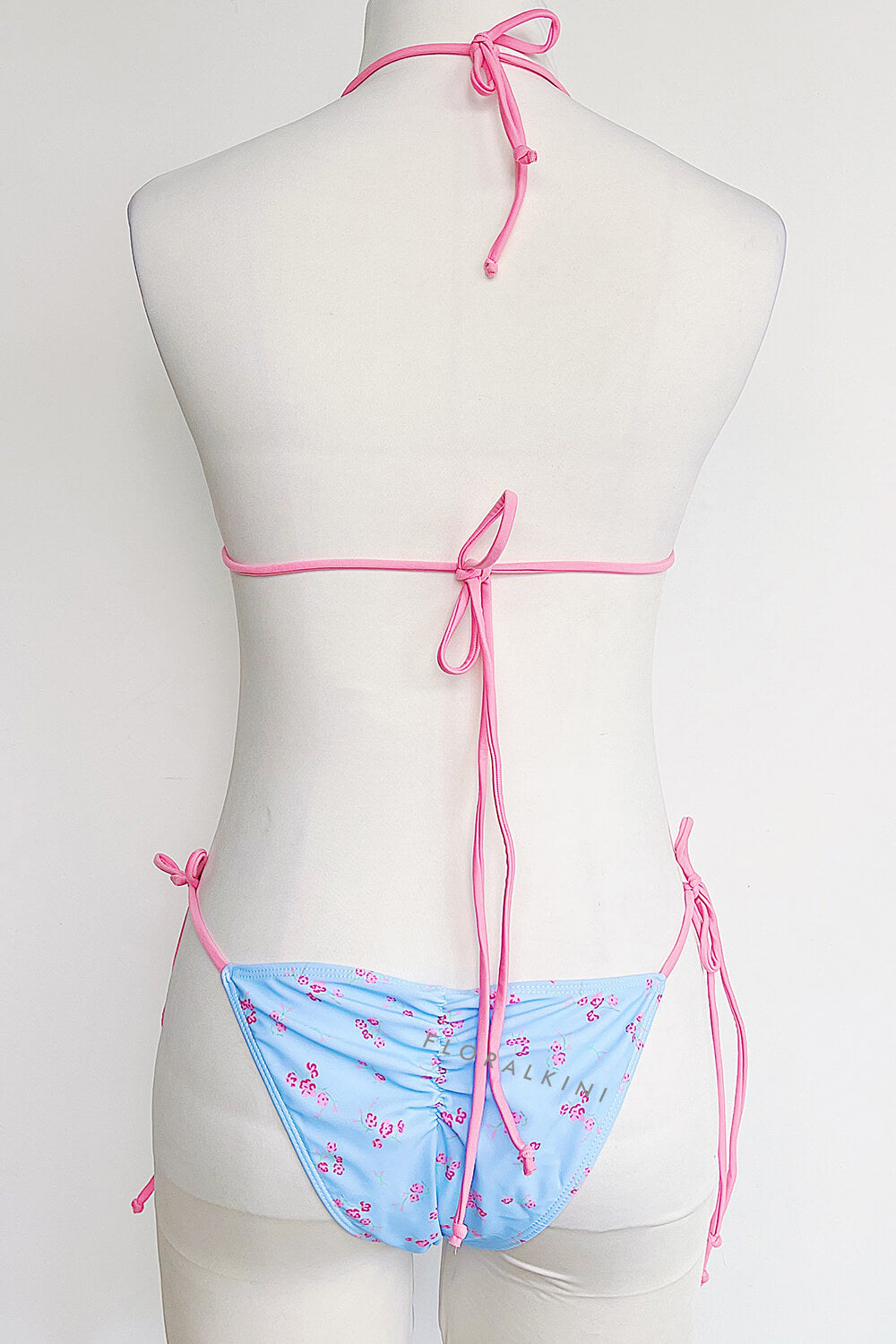Floral Blossom Triangle Halter Tie Side Bikini Set