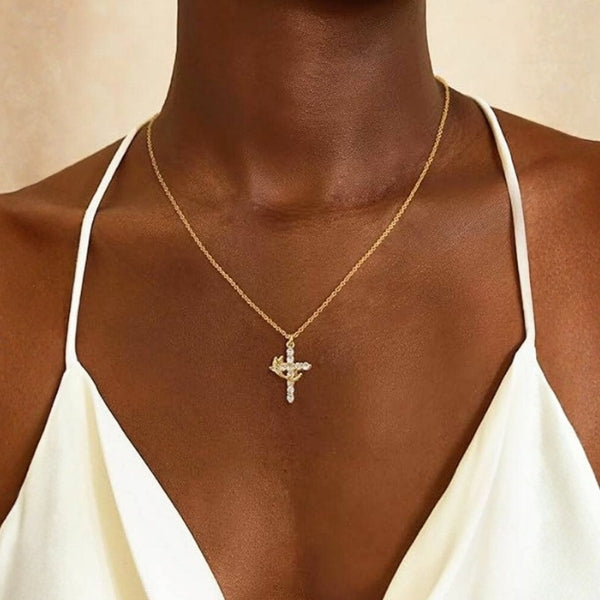 The Verona Crystal Cross Pendant Necklace