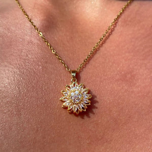The Florence Floral Pavé Pendant Necklace