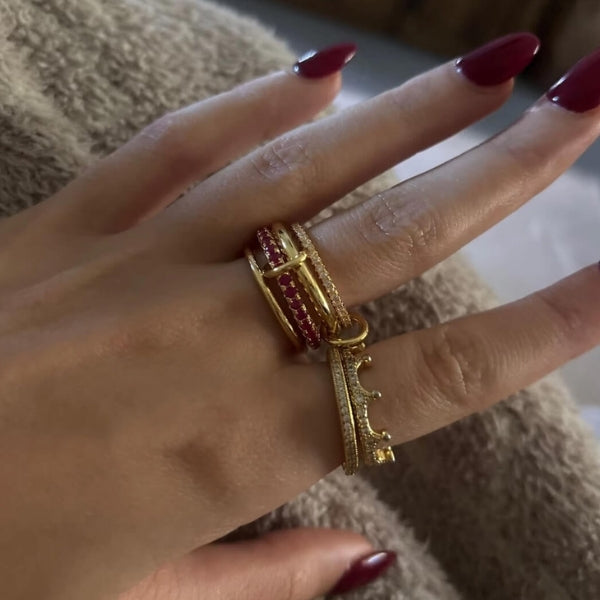 The Monaco Stacked Pavé Ring