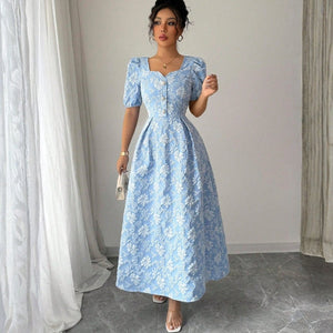 The Santorini Floral Textured Maxi Dress