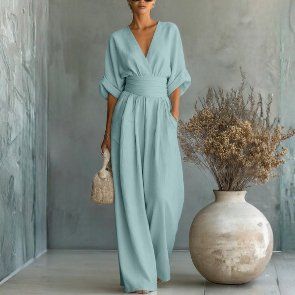 The Capri Wide-Leg Linen Jumpsuit