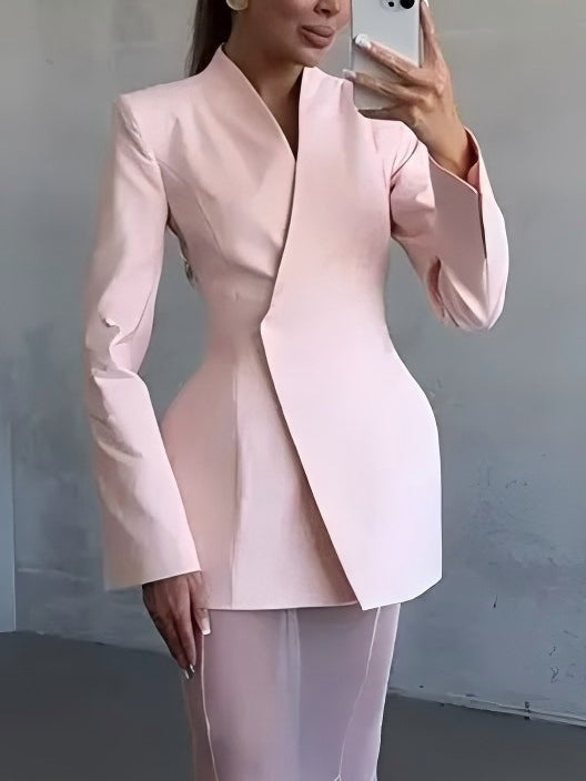 Blazer élégant asymétrique sur mesure