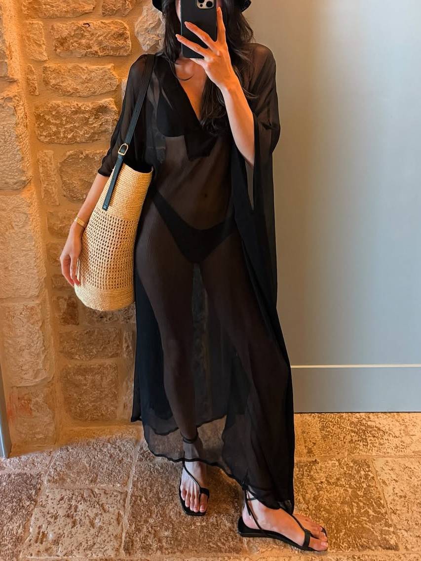 Robe longue minimaliste ample et perspective