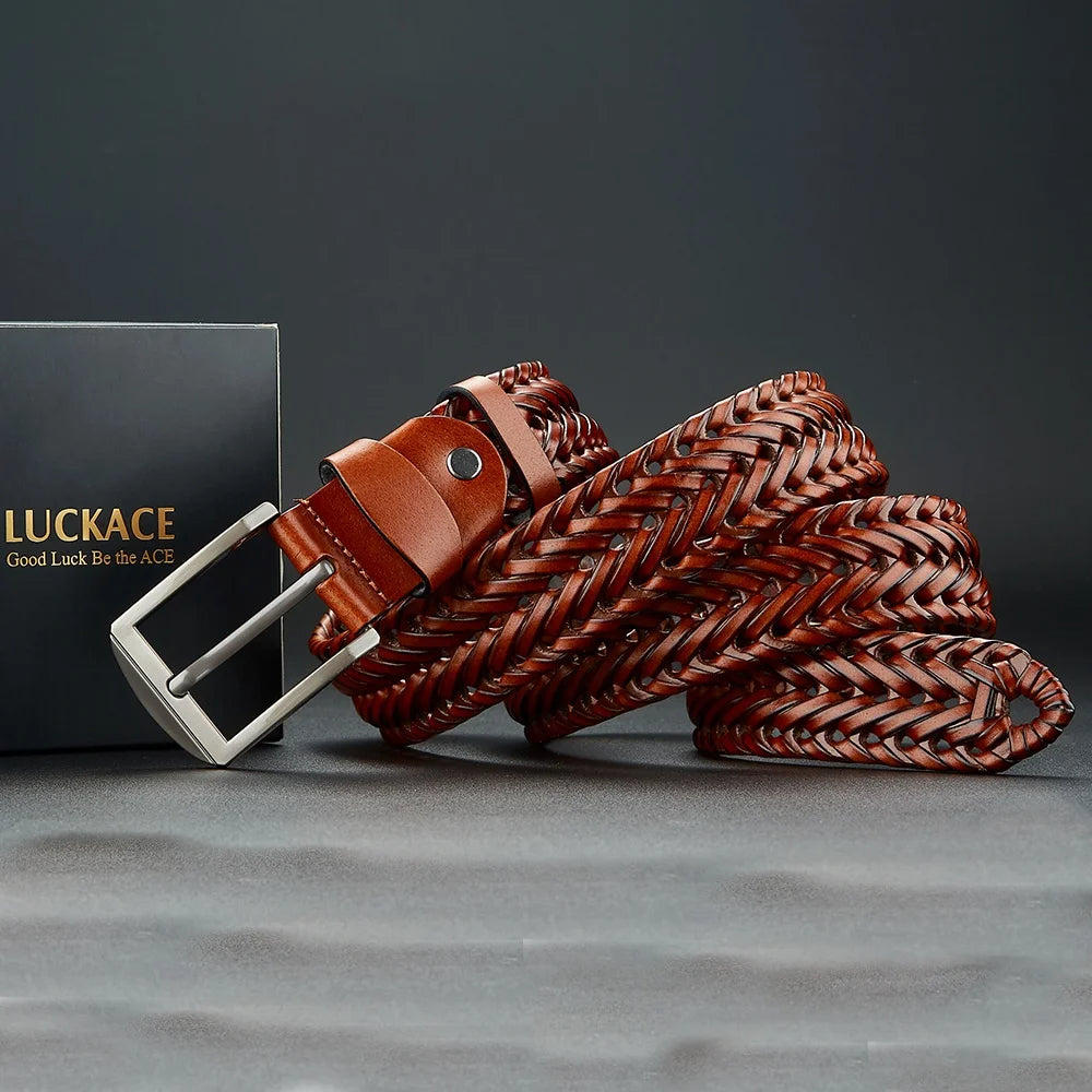 David Woven Leather Belt