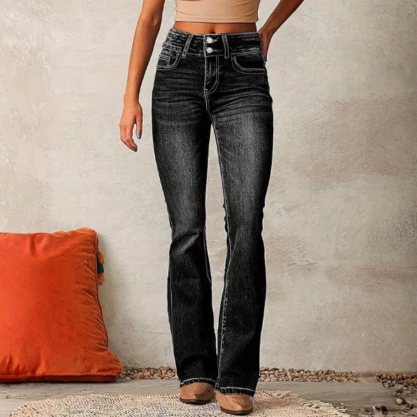 The Malibu Double-Button Flare Jeans