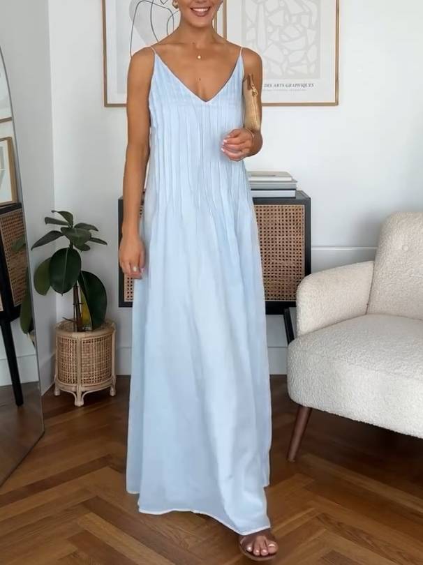 Plissiertes Sling-Kleid im Urlaubsstil