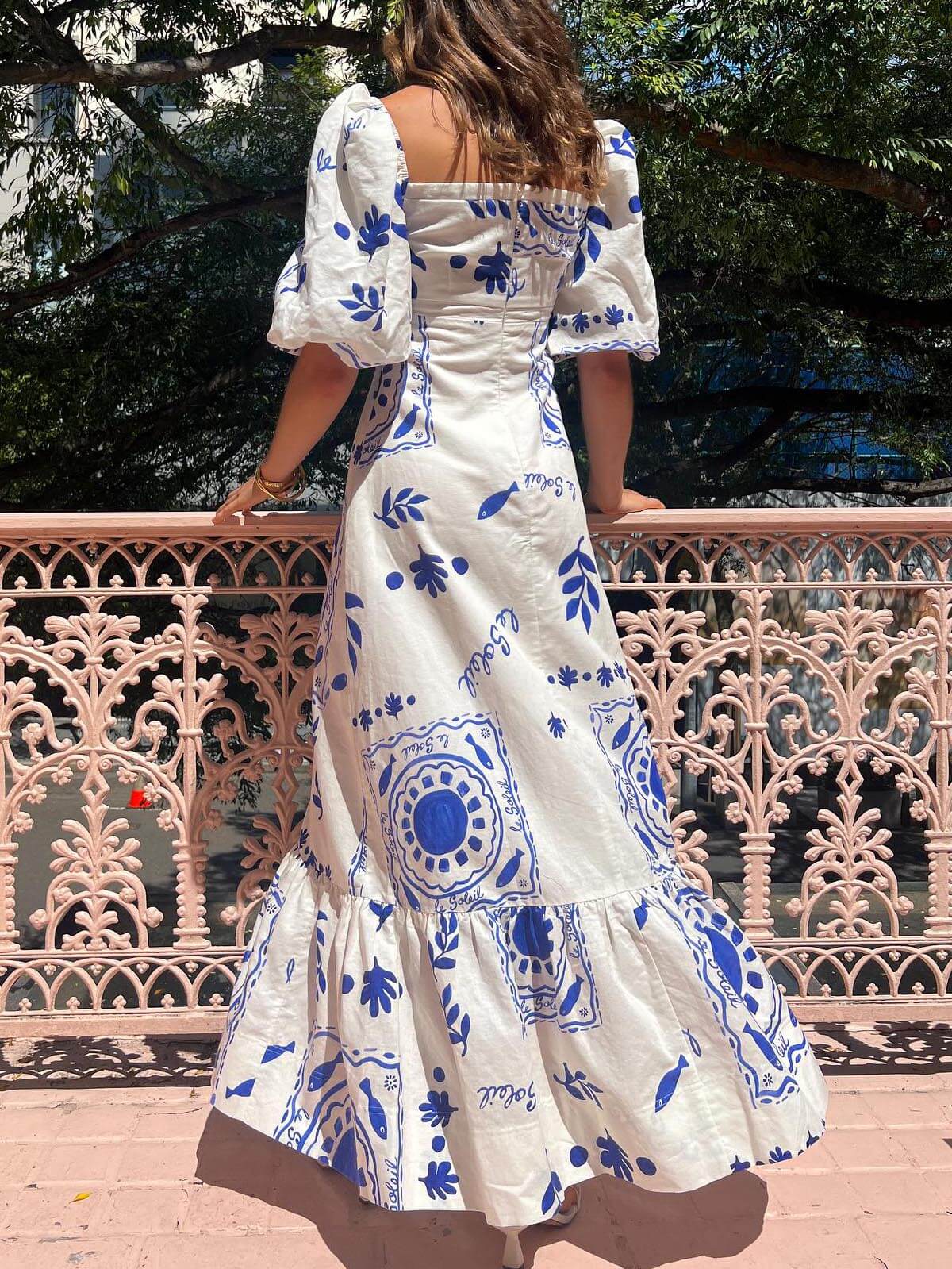 Vacation Midikleid mit Puffärmeln