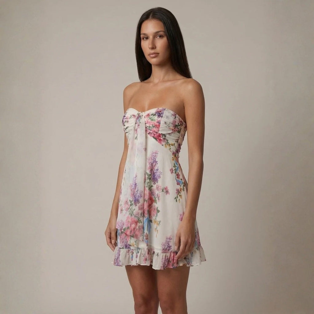 The Sorrento Floral Strapless Mini Dress