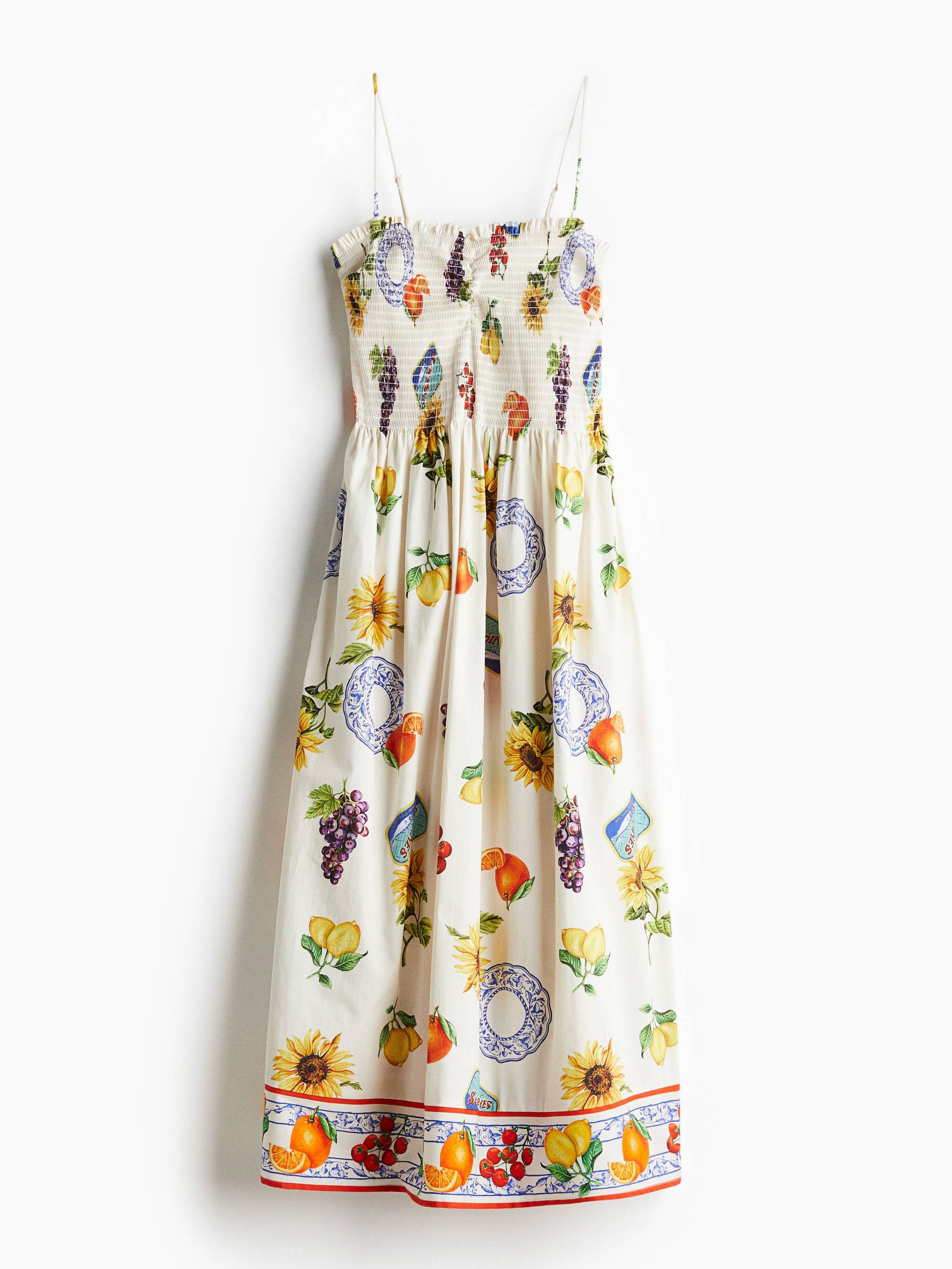 Robe midi à bretelles imprimée