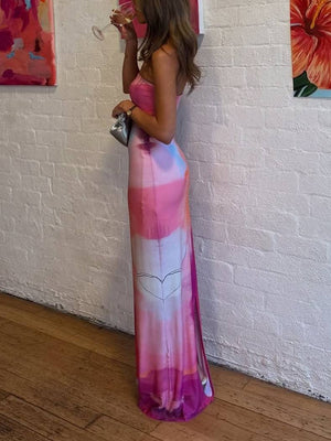 Robe tube imprimée unique