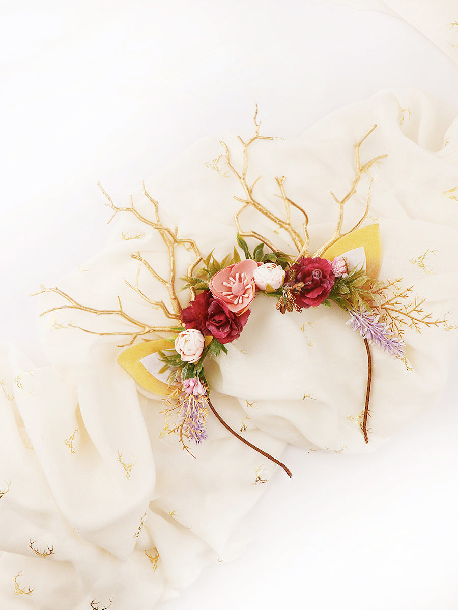 Bandeau de Noël en forme de renne avec fleur de lavande