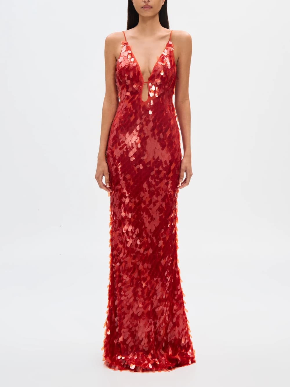Das Red Sapphire Pailletten-Maxikleid