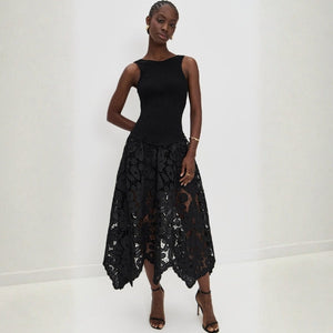 The Kensington Open-Back Lace Midi Dress