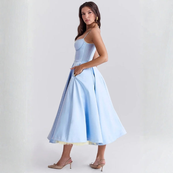 The Vienna Structured Corset Midi Dress