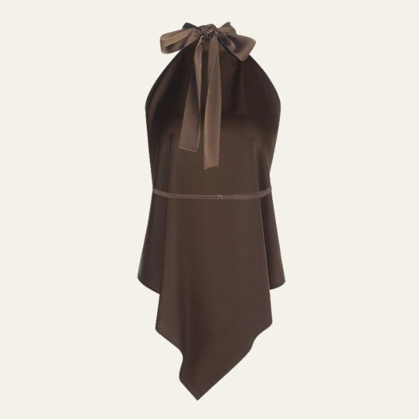 The Santorini Asymmetric Halter Top
