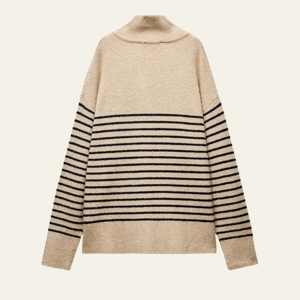 The Oslo Button-Front Textured Knit Sweater