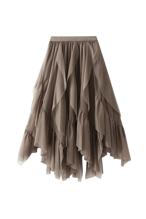 ruffled gauze skirt 4 one size