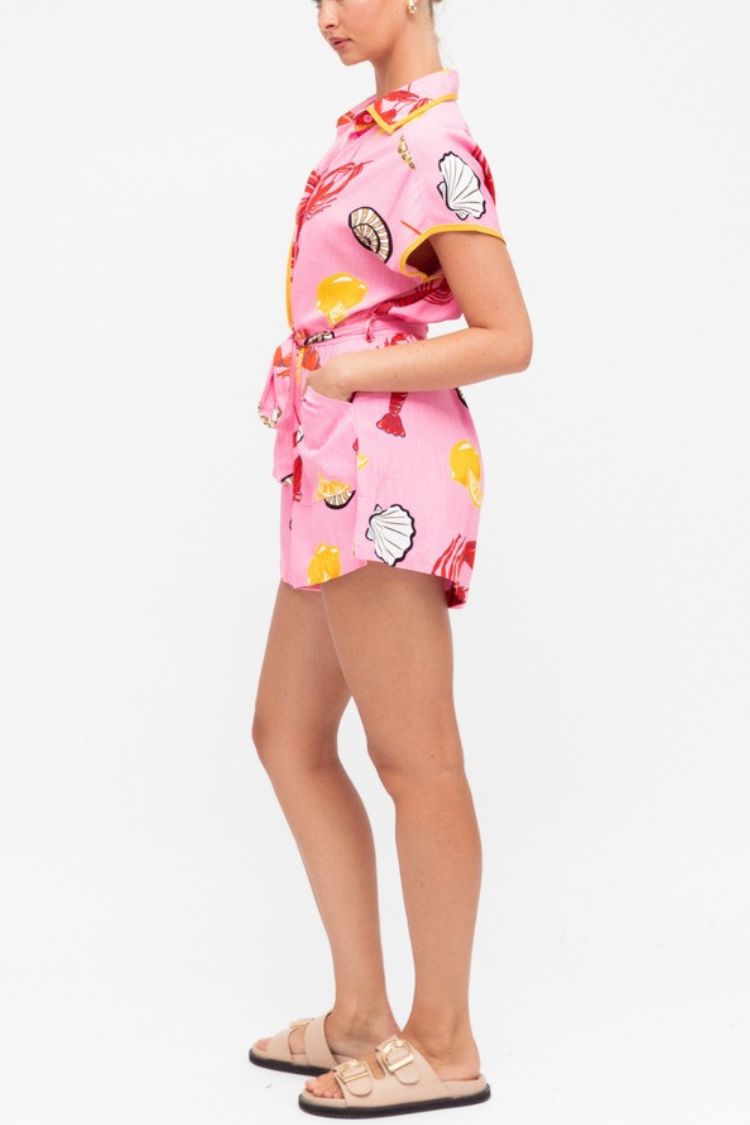 Linen Casual All-match Lace-up Romper