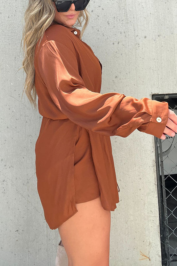 SATIN COVERED NIGHTS ROMPER DRESS