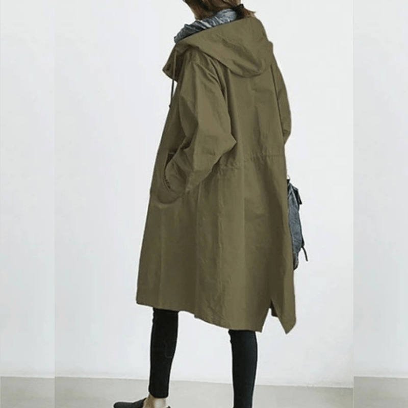 🔥Hot!Water Resistant Oversized Hooded Windbreaker Rain Jacket Green