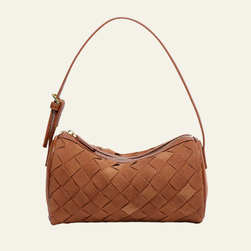 The Siena Woven Suede Shoulder Bag