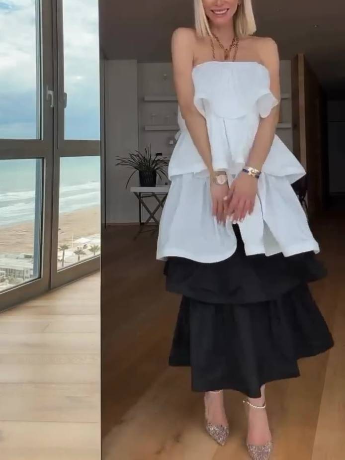 Mehrlagiges Cake-Minikleid