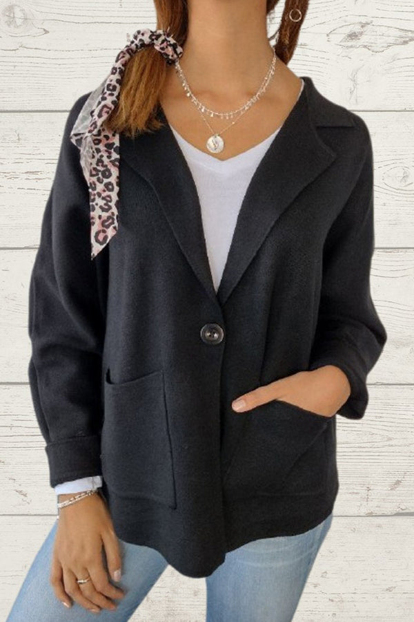 Woven Blazer Jacket Black