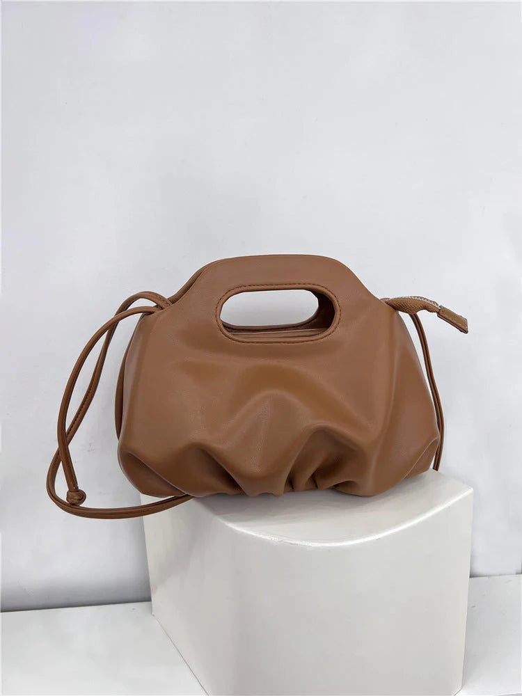 Pure Color Versatile One-Shoulder Crossbody Handbag Brown ONE SIZE