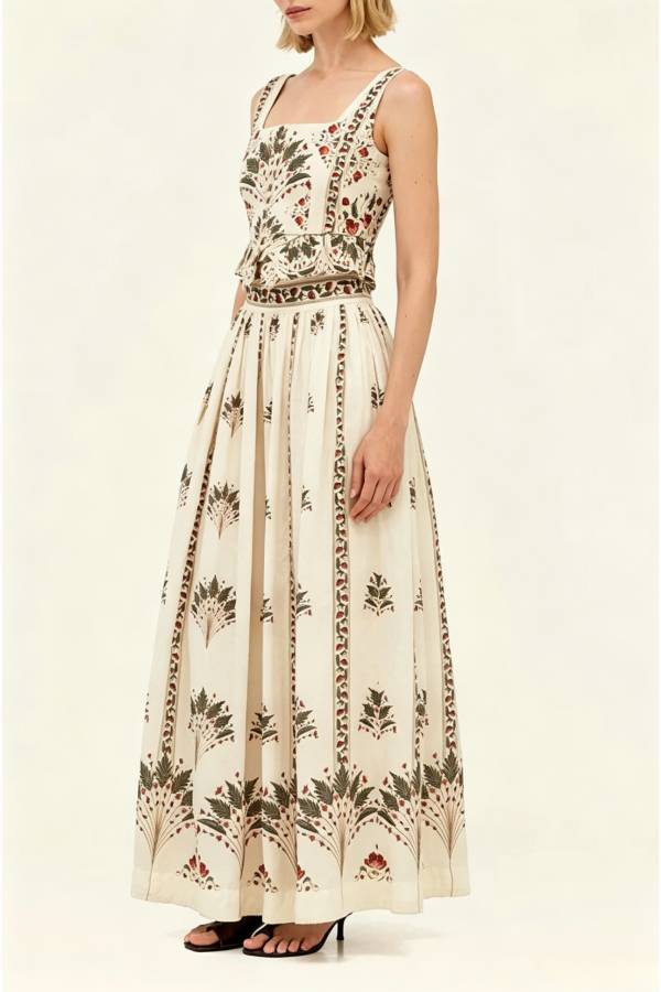 Palmilla Botanical Peplum Linen Matching Set