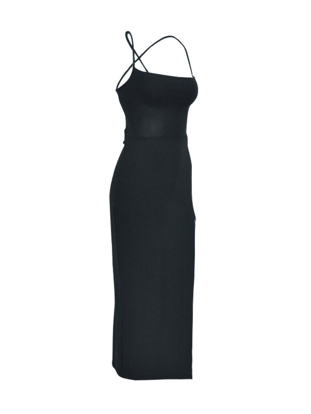 Sculpt Tie-Up Bodycon Dress – High Slit Edition